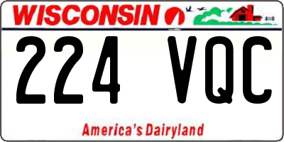 WI license plate 224VQC