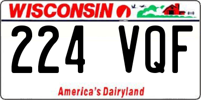 WI license plate 224VQF