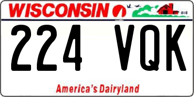 WI license plate 224VQK