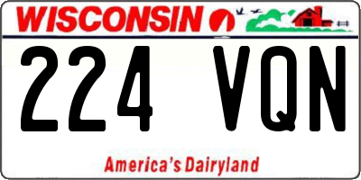 WI license plate 224VQN