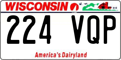WI license plate 224VQP