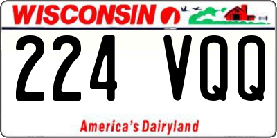 WI license plate 224VQQ