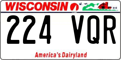 WI license plate 224VQR