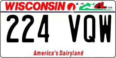WI license plate 224VQW