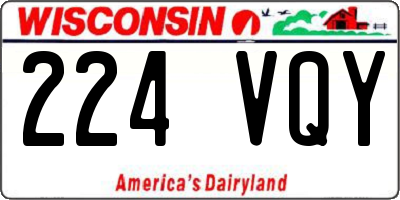 WI license plate 224VQY