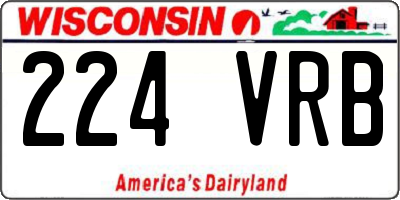 WI license plate 224VRB