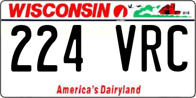 WI license plate 224VRC