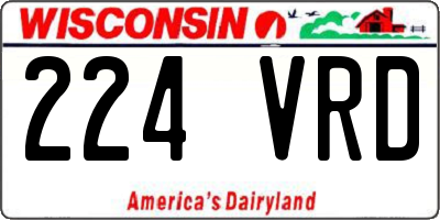 WI license plate 224VRD