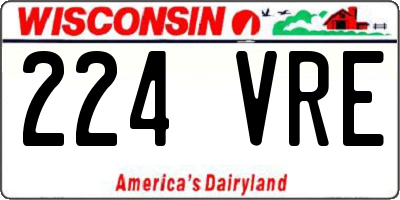 WI license plate 224VRE