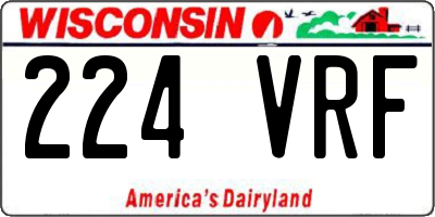 WI license plate 224VRF