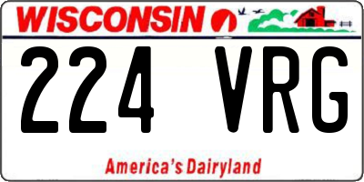 WI license plate 224VRG