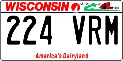 WI license plate 224VRM