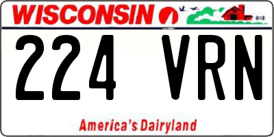 WI license plate 224VRN