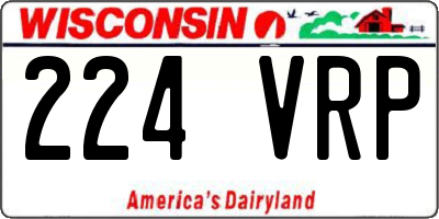 WI license plate 224VRP