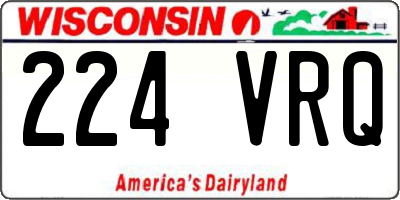 WI license plate 224VRQ