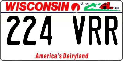 WI license plate 224VRR