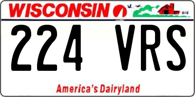 WI license plate 224VRS