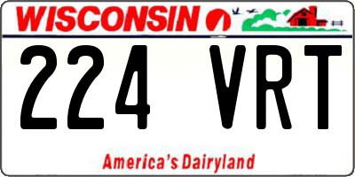 WI license plate 224VRT