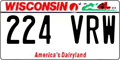 WI license plate 224VRW