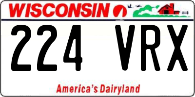 WI license plate 224VRX