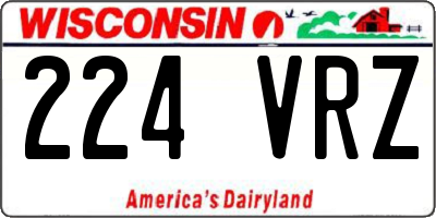 WI license plate 224VRZ