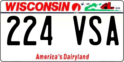 WI license plate 224VSA