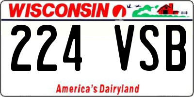 WI license plate 224VSB