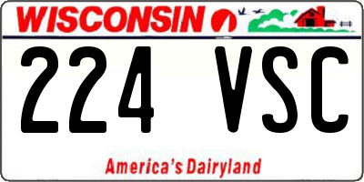 WI license plate 224VSC