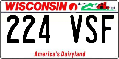 WI license plate 224VSF