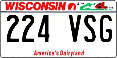 WI license plate 224VSG