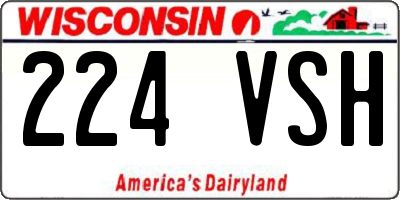 WI license plate 224VSH