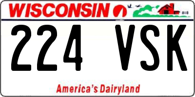 WI license plate 224VSK