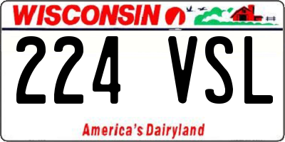 WI license plate 224VSL