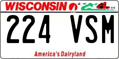 WI license plate 224VSM