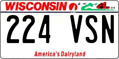 WI license plate 224VSN