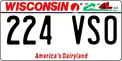 WI license plate 224VSO