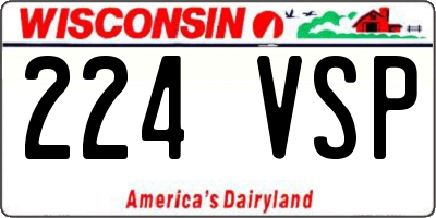 WI license plate 224VSP