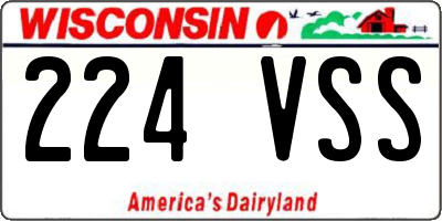 WI license plate 224VSS