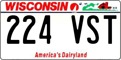WI license plate 224VST