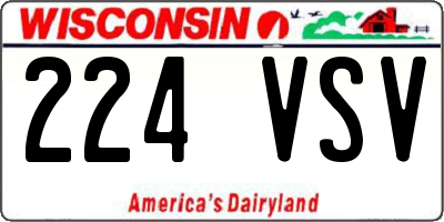 WI license plate 224VSV