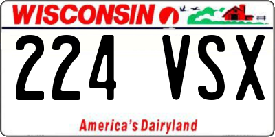 WI license plate 224VSX