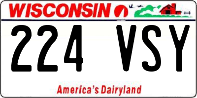 WI license plate 224VSY