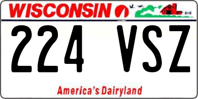 WI license plate 224VSZ