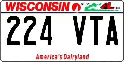 WI license plate 224VTA
