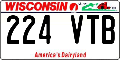 WI license plate 224VTB