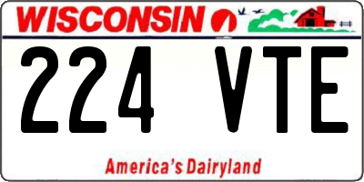 WI license plate 224VTE