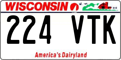 WI license plate 224VTK