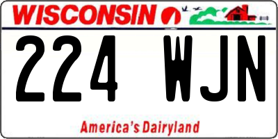 WI license plate 224WJN