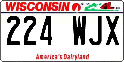 WI license plate 224WJX
