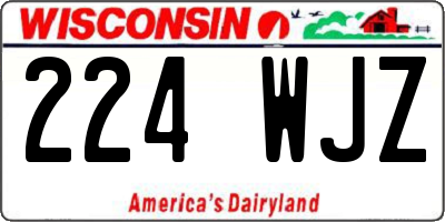 WI license plate 224WJZ